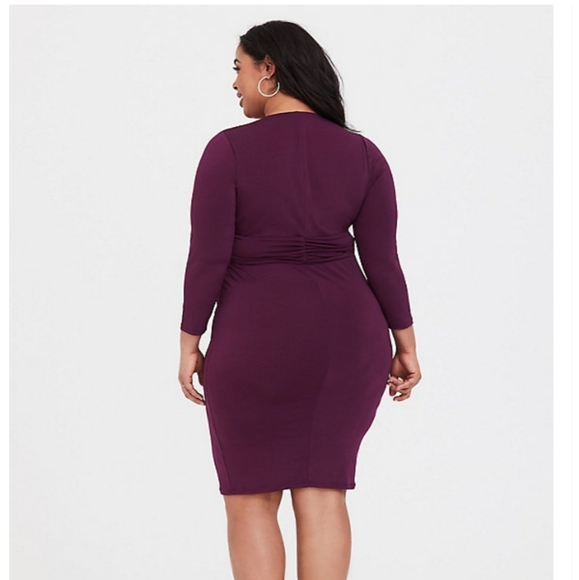 Studio knit surplice wrap dress - Picture 3 of 4